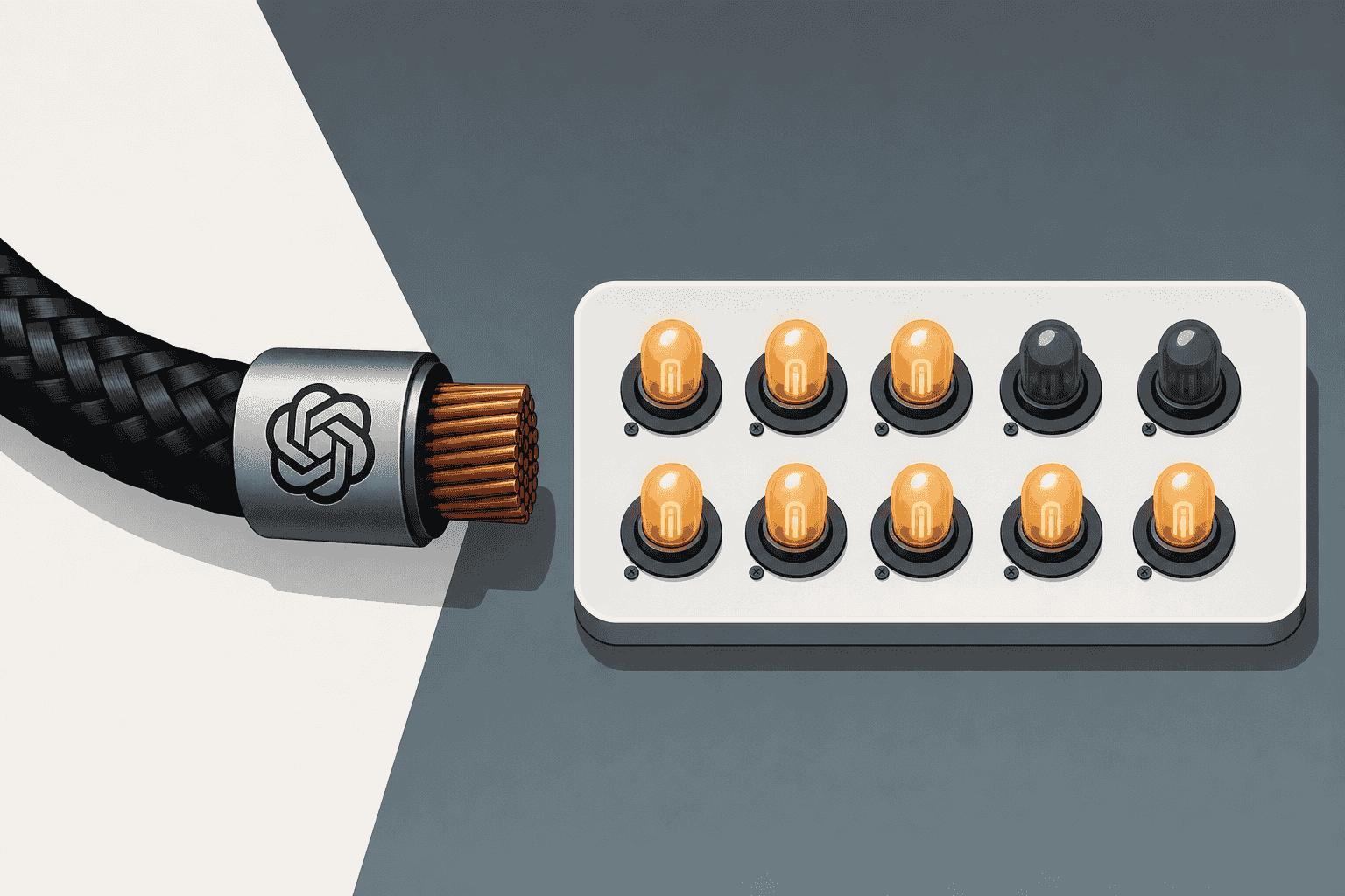 Editorial illustration for: OpenAI Cut Off Cursor. The Workaround Covers Less Than the Product Does.